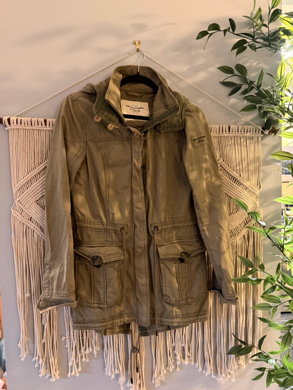 Abercrombie & Fitch Olive Green Utility Field Jacket